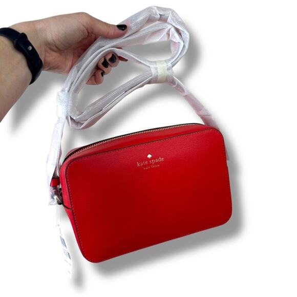 Kate Spade New York NWT Heriloom Tomato Red Harper Leather Crossbody Purse - Picture 9 of 12